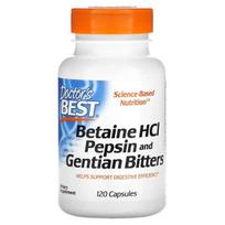Betaine HCl Pepsin & Gentian Bitters - 120 caps - Doctor's Best