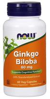Ginkgo Biloba, 60mg - 60 vcaps - NOW Foods