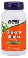 Ginkgo Biloba, 60mg - 120 vcaps - NOW Foods
