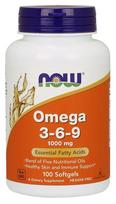 Omega 3-6-9, 1000mg - 100 softgels - NOW Foods