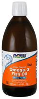 Omega-3 Fish Oil Liquid, Lemon - 500 ml - NOW Foods