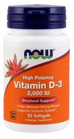 Vitamin D-3, 2000 IU - 30 softgels - NOW Foods