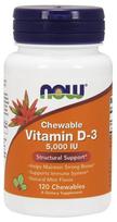 Vitamin D-3, 5000 IU (Chewable) - 120 chewables - NOW Foods