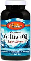 Wild Norwegian Cod Liver Oil Gems, 1000mg - 250 softgels - Carlson Labs