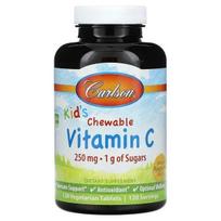 Kid's Chewable Vitamin C, 250mg Natural Tangerine - 120 vegetarian tablets - Carlson Labs