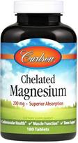 Chelated Magnesium, 200mg - 180 tablets - Carlson Labs