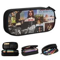 New Lana Del Rey Music Pencil Case Singer Pencil Pouch Pen Box for Student Large Storage Bags School Supplies Gift Stationery 21x10.5x5cm gray