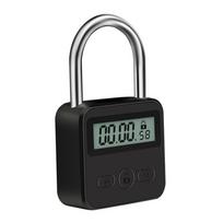 LCD Display Metal Timer Lock Multi Function Waterproof Security Lock 99 Hours Max Timing USB Rechargeable Smart Time Lock black