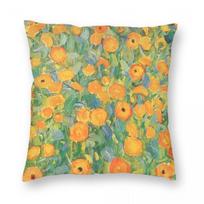 Gustav Klimt Flower Garden Orange Square Pillowcase Polyester Linen Velvet Pattern Zip Decorative Room Cushion Cover Wholesale 30cmx30cm(12x12Inch) gray