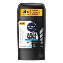 NIVEA Men BLACK WHITE INVISIBLE FRESH men's deodorant stick 50ml