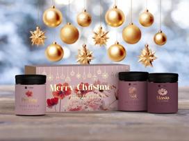 HISKIN Gift Set Body Scrub + Bath Salt + Pink Flowers Body Butter