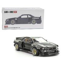 MINI GT Kaido House Modeliukas 1/64 1999 Nissan Skyline GT-R (R34) Kaido Works Greddy V2, grey (yra Sandėlyje)