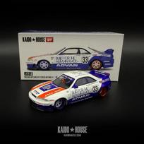 MINI GT Kaido House Modeliukas 1/64 1995 Nissan GTR (R33) BFTHR V1, white/blue/red (yra Sandėlyje)