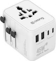 Crong World Travel Adapter GaN 45W UK/EU/US/AU