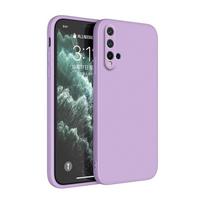 Telefono dėklas Huawei Nova 5T kvadratinis skysto silikono dangtelis Huawei Honor 20 minkštas prabangus smūgiams atsparus plonas dėklas Funda Nova 5T violetinė