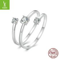 30-Point Line Winding Ring, Niche Design Double-Layer S925 Sterling Silver Moissanite Ring. adjustable opening (8 US size) white