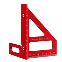 3D Aluminum Alloy Triangle Ruler with Drill Guide Holes Protractor Precision Drilling Guide Ruler raudona