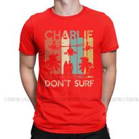 Apocalypse Now Quote Charlie Don't Surf T Shirt Men Cotton T-Shirts Vietnam War Helicopter Movie Marlon Brando Tees Short Sleeve S beige