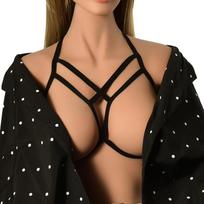 Exotic Apparel Women Babydoll Sexy Lingerie Bondage Wild Straps Harness Underwear Sexy Line Bra Top Strappy Wire Cage brown