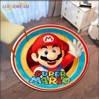 Animacinis Mario Bros apvalus kilimas svetainei Kilimas Grindų kilimėlis Vonios kilimėlis Miegamojo kilimas vaikų kambariui Durų kilimėlis Plotinis kilimas 100cm blue