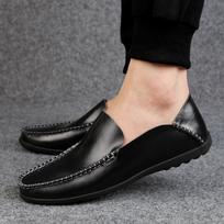 Madingi vyriški loaferiai, minkštos natūralios odos slip-on sportbačiai, vyriški kasdieniai, prabangaus prekės ženklo, pavasariniai vyriški loaferiai, mokasinai, Zapatos Hombre 38 juoda