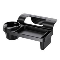 Black Compact Car Door Organizer with Cup Holder and Phone Slot juoda