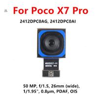 Rear Wide Camera For Xiaomi Poco X7 Pro 50MP Big Main Back Camera Backside View Flex Cable Smartphone Repair Parts 2412DPC0AG For Poco X7 Pro black