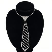Fashion Water Diamond Rhinestone Tie Elegant Mid-Length Long Hollow Out Ties Wedding Clothing Jewelry Accessories sidabras