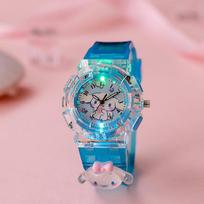 LED Light Watch for Kids Sanried Cartoon 3D Watch Students Creative Flashing Light Digital Electronic Boys Girls Smart Watch mėlyna