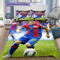 FC Basel 17 Player Stadium Portrait Bedding Set Swiss Football Club Duvet Cover Soccer Fan Bedroom Home Decor Bedding 135x200cm blue