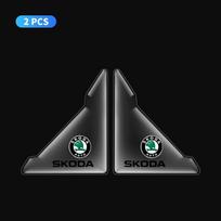 2pc Car Door Corner Cover Anti-Scratch Protection Sticker For Skoda Octavia Fabia Rapid Superb Kodiaq Scala Karoq Kamiq Roomster hkpx25 gray