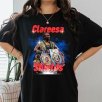 Claressa Shields T-Shirt and kids tshirt: Boxing Fan Unisex Heavy Cotton Tee 4XL brown