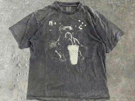 Cane Corso Comfort Colors T-Shirt: Vintage Cane Corso Iced Coffee Dog Mom Dad Gift Tee for Cane Corso Owners - Funny Cropped Ears Dog Coffee S gray