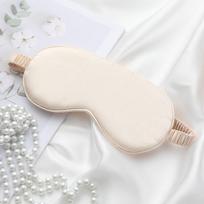 Double-Sided Faux Silk Blackout Sleep Mask: Elastic, Comfy, Breathable, Ideal for Travel and Naps. abrikosas