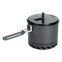Outdoor Heat Exchange Camping Cooking Pot with Folding Handle Light Weight Camping Cookware For Hiking Backpacking 1 gray