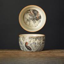 150ML Ru Kiln Dragon Master Cup Household Tea Cup Handmade Tea Bowl Smelling Cup Teaset Supplies Ornaments <200ml beige