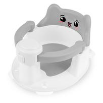 Baby Bath Seat Newborn Shower Bathtub Stand with Foldable Armrest Non-Slip Cute Cartoon Toddler Bath Chair Support pilka