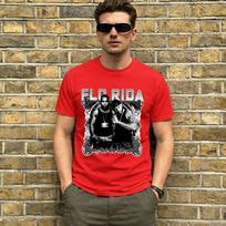 Rapper Flo Rida Tshirt For Unisex Vintage Pure Cotton Tee Shirt Round Neck Short Sleeve T Shirt Original Tops S red