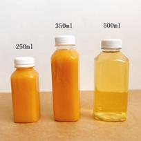 Thickened Transparent Plastic Bottle for Juice or Enzyme: 250ml, 350ml, 500ml (FD006) 250ml with Black Tamper-proof Cap orange