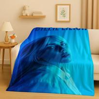 Naujas Billie Eilish hitas „Hit Me Hard and Soft“ dainininkės flanelinis pledas, itin minkštas šiltas pliušinis užtiesalas namams, miegamojo lovai, sofai, vaikams Size: 75*100cm, Weight: 230 GSM