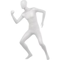 Solid color invisibility suit Zentai all-inclusive tight onesie cos suit adult Lycra elastic face stage performance children 110 white