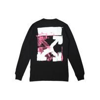 Vyriškas Off-White FW21 Spalvotas Dažytas Strėlės Apvalios Kaklo Megztinis Ilgomis Rankovėmis Slim Fit Juodi Marškinėliai OMAB001F21JER0051032 XS pink