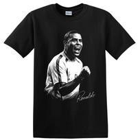 Ronaldo Nazario Soccer T Shirt Brazilian Football Legend Graphic Fan Art Tee M gray