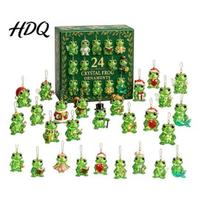 Christmas Advent Calendar 2026 Frog Calendar 24 Day Countdown Box with Desktop Ornament Sets Faux Crystal Ornaments Festive Tree Hanging Decor, Flat black