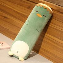 70/100Cm Soft Long Sleep Pillow Dinosaur Pig  Bear Husky Duck Plush Toys Stuffed Doll Cushion Kids Girls Gift 70cm beige