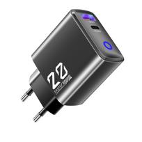 20W USB mobiliųjų telefonų įkroviklis PD greitasis įkrovimas QC3.0 skirtas iPhone 15 pro max Huawei Samsung Xiaomi mobiliojo telefono greito įkrovimo įkroviklis EU Plug-Black juoda