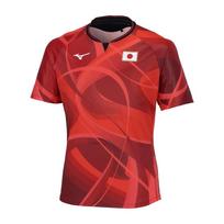 Stalo teniso Visos Japonijos dizaino žaidimo trumpas dydis 82JAB500 apranga, marškinėliai, rankovės, unisex, raudona, M, red