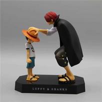 One Piece 18cm Luffy And Shanks Classic Viral Scene Action Figure PVC Collectible Home Display Desktop Statue Figure Plaything Kid Gift black