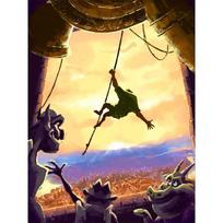 Disney Diamond Painting Hunchback of Notre Dame Scene Illustration Cute Cartoon Crossstitch Complete Set of Creative Sewingmosaic 5D DIYhomedecoration Round 20x30cm beige