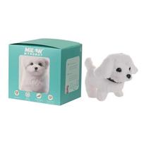 New Fashion Plush Robot Puppy Interactive Walking Simulated Puppy Barking Tail Wagging Educational Christmas Gifts white